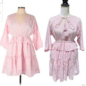 NSR pink boho ruffle dress